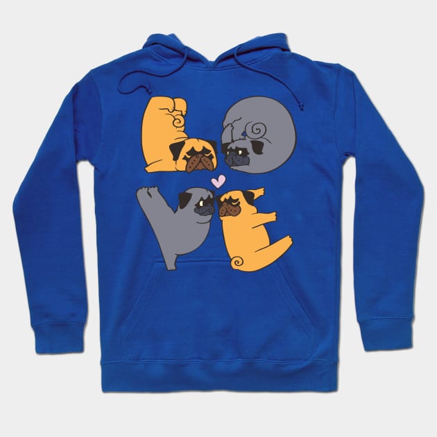 Pug Yoga and Love Hoodie by huebucket